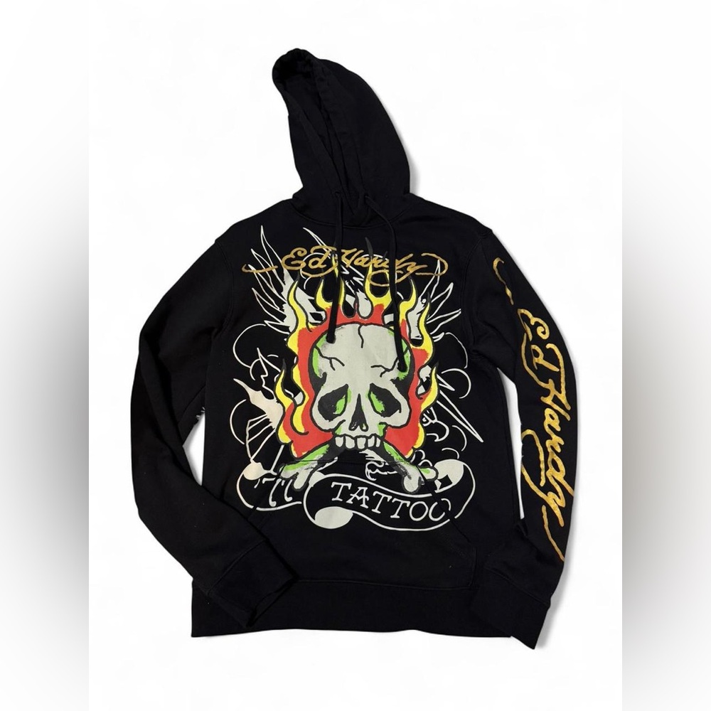 Ed Hardy skull graphic hoodie